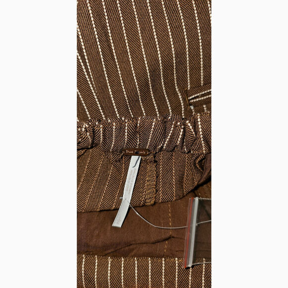 New FREE PEOPLE Tyler Menswear Tailored Wide-Leg Trousers $148 LARGE Stripe - Picture 5 of 5